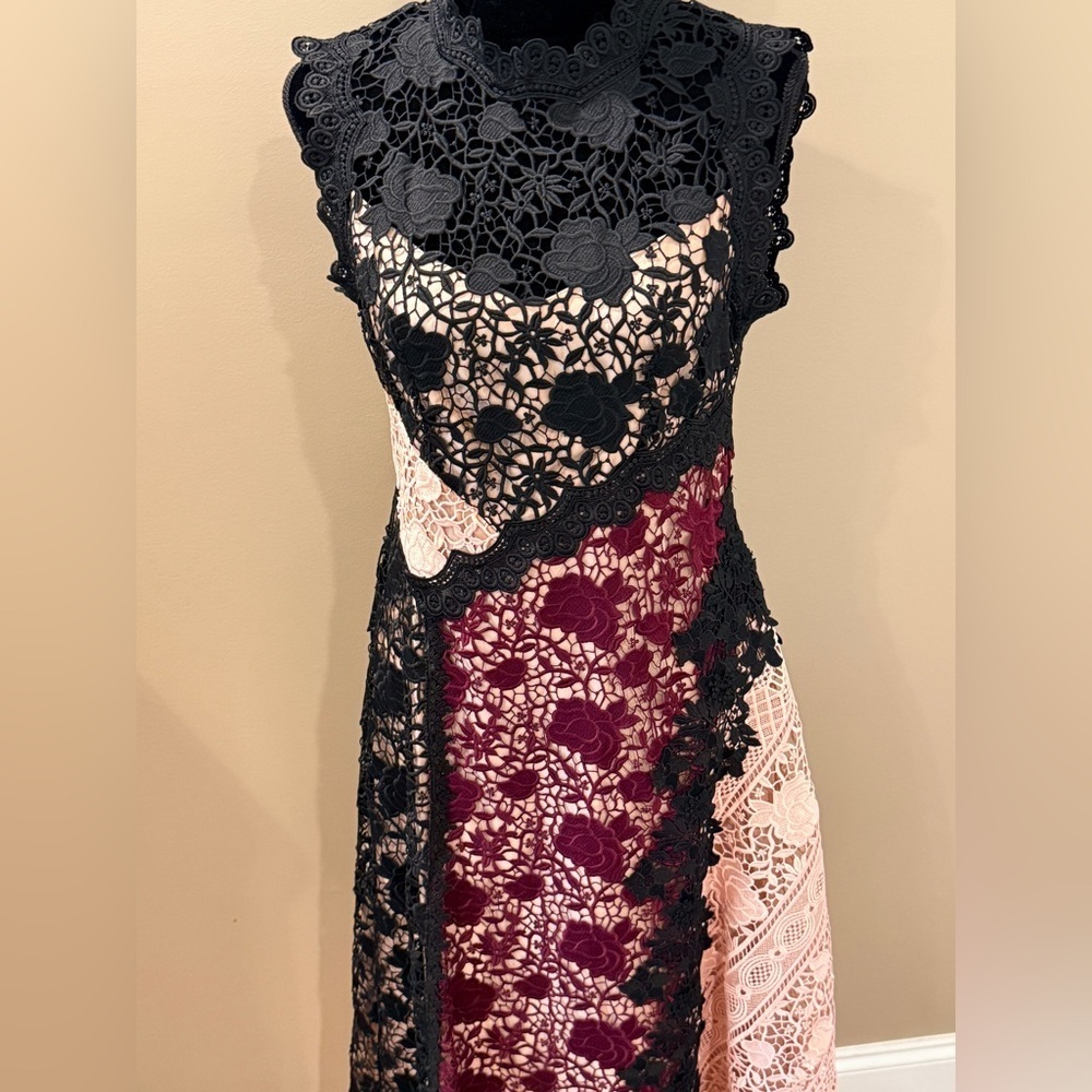 Women’s NANETTE LEPORE Opera fit and flare lace midi dress- Size 6 - Picture 8 of 13